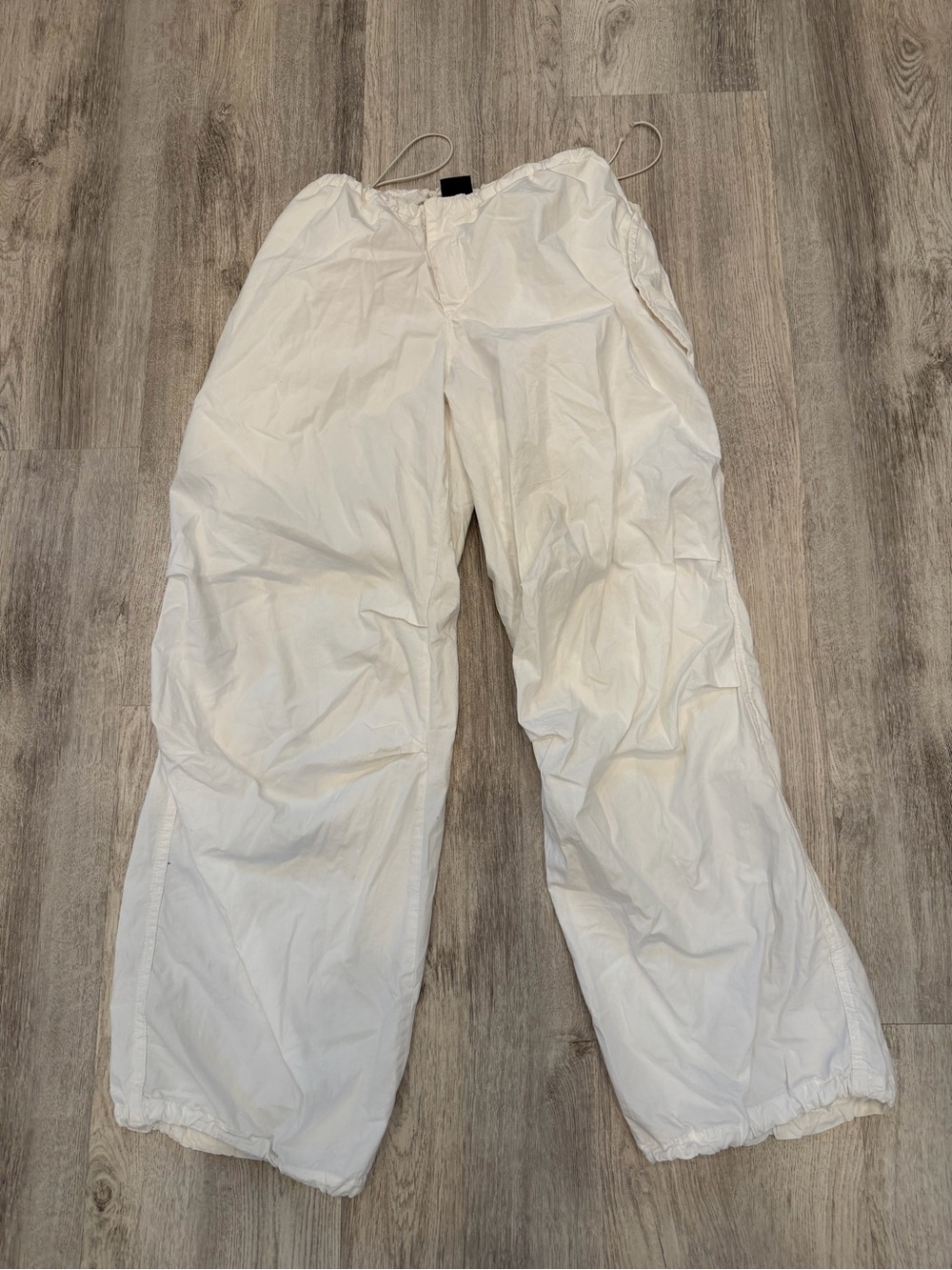 Iets Frans White Parachute Cargo Pants Size Small Y2K Utility